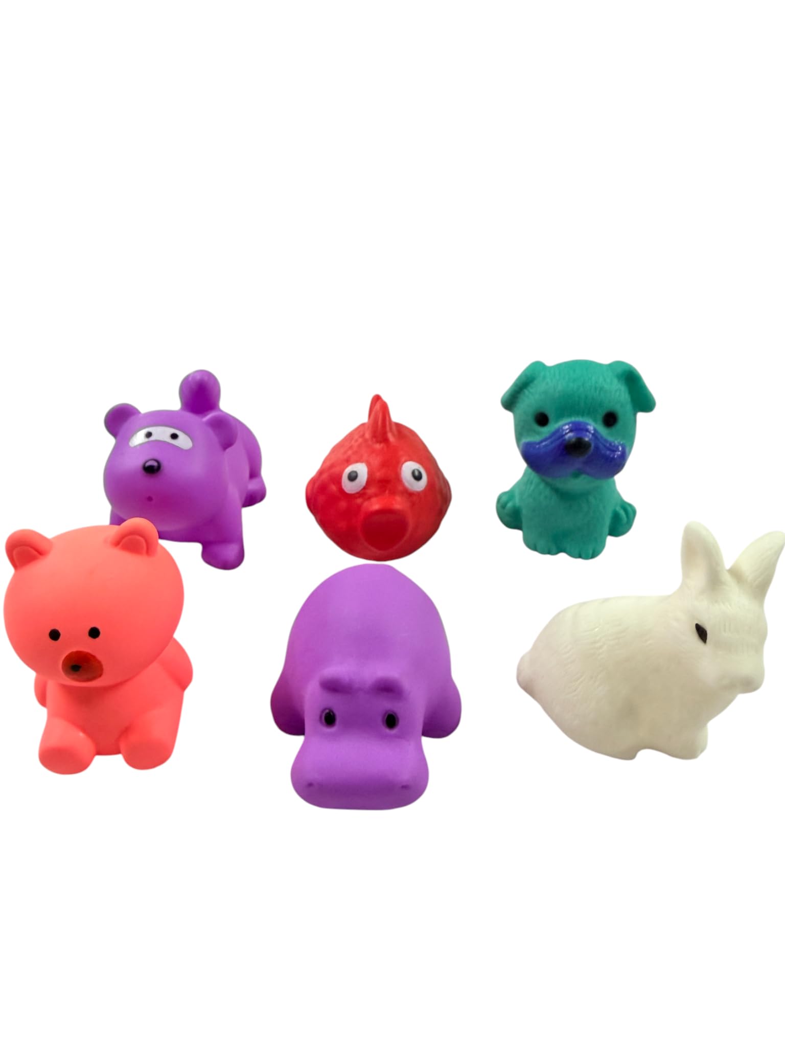 Dorytoy Cute Soft Rubber Animal Toys Set For Kids Multicolor Toys, Safe & Non Toxic Mini Animal Figures Stress Relief Squishy To