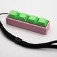 Four-Button Clicky Mechanical Switch Fidget Toy | Stim Toy, Stress Relief, Adhd (Pink Base, Green Keycaps)
