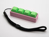 Four-Button Clicky Mechanical Switch Fidget Toy | Stim Toy, Stress Relief, Adhd (Pink Base, Green Keycaps)