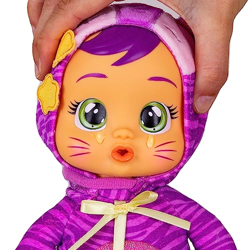 Cry Babies Tiny Cuddles Halloween Katie - 9 Baby Dolls, Cries Real Tears, Purple and Pink Cat Themed Pajamas