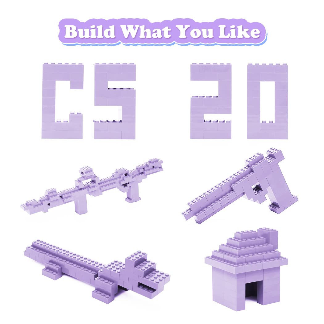 Unirolic Classic Building Bricks, 200 Piece 2X4 Building Blocks Stem Creative Building Toys, 100% Compatible With All Major Brands, Building Bricks Play Set For Kids Age 6+ (Violets)
