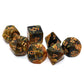 CREEBUY DND Polyhedral Dice for Dungeon and Dragons D&D RPG Role Playing Games Gold Black Dice with Dice Bag