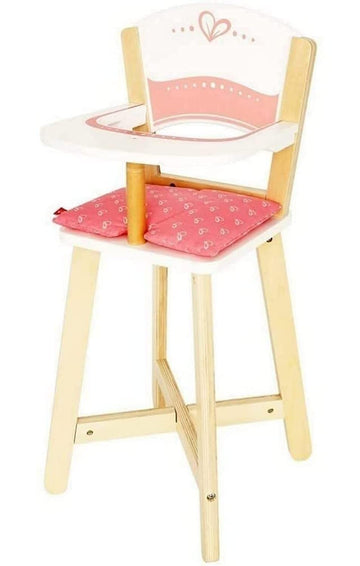 Hape Wooden Highchair For Babydoll| Fits Dolls Up To 20 Inch| Wooden Doll Play Furniture For Kids