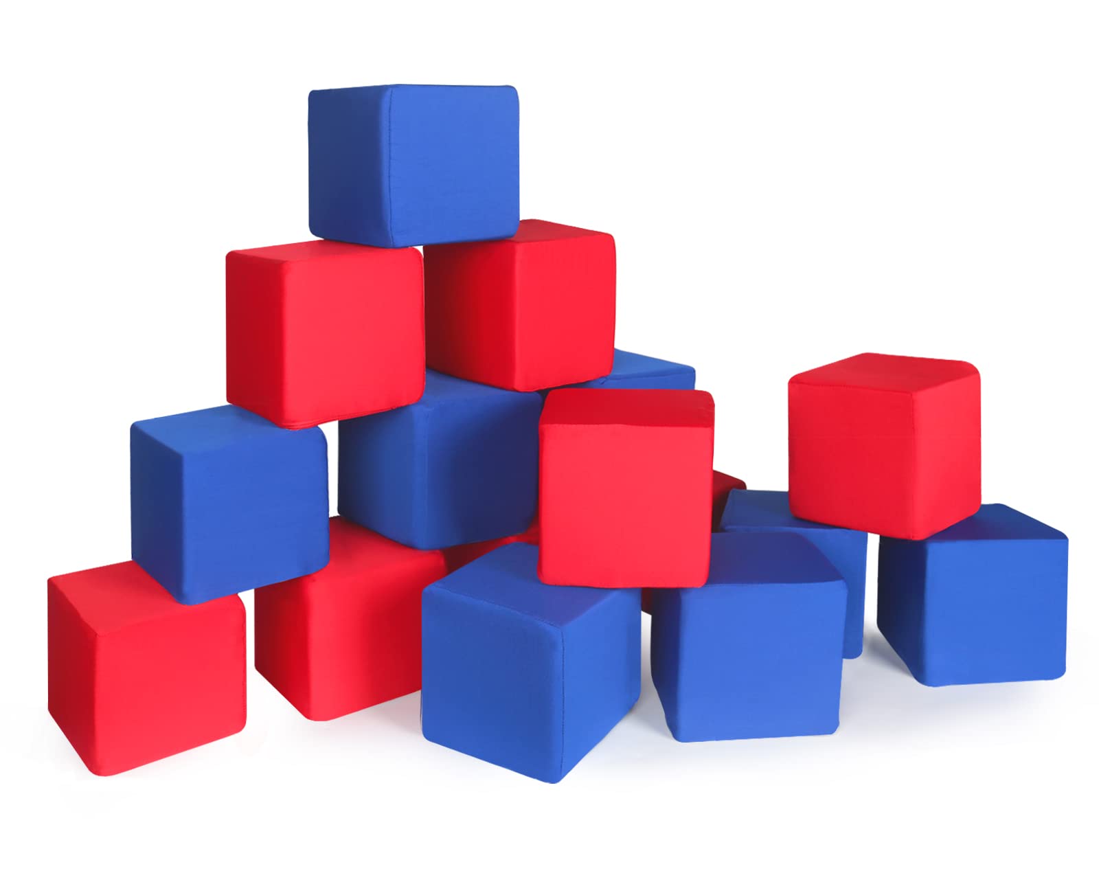 UHAPPYEE Toddler Foam Blocks  16 PCS 5.5 inch Colourful Foam Soft Cubes for Kids  Stacking Block Sets Building Blocks tossing Toys(Blue and Red)