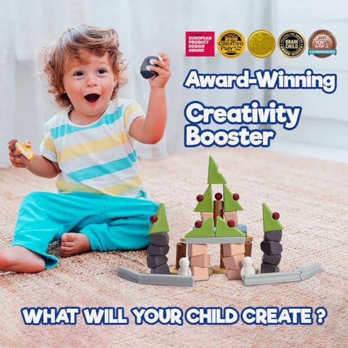 Taksa Toys Nature-Inspired Educational Unique Stem Toys Premium Stacking Blocks Preschool Resources For Kids Building Activities, Montessori Toys For 3 4 5 6 7+ Year Old Learning Game Fun Pack 36 Pcs