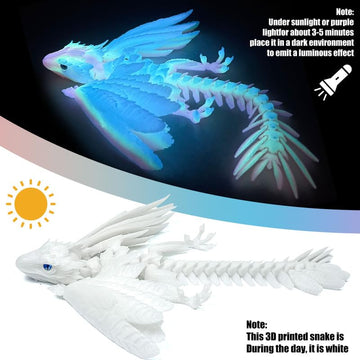 Sgyysg Feathered Wyvern Dragon - 3D Printed Articulated Dragon With Wings, Fidget Toy, Desktop Pet - Indulge In The Enchanting R