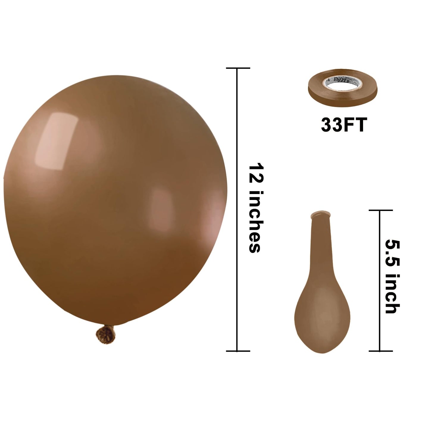 Kbzvnaf Brown Balloons Latex Party Balloons - 50 Pack 12 Inch Light Brown Helium Balloons For Baby Shower Birthday Wedding Safar