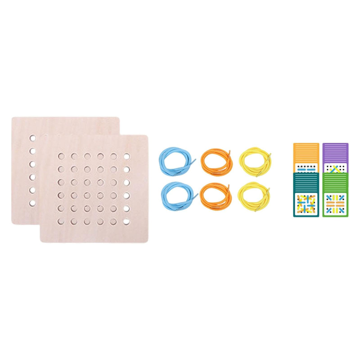 STYLEHEAVEN Threading Toys Parent Children Interactive with Cards Creative Lacing Shapes