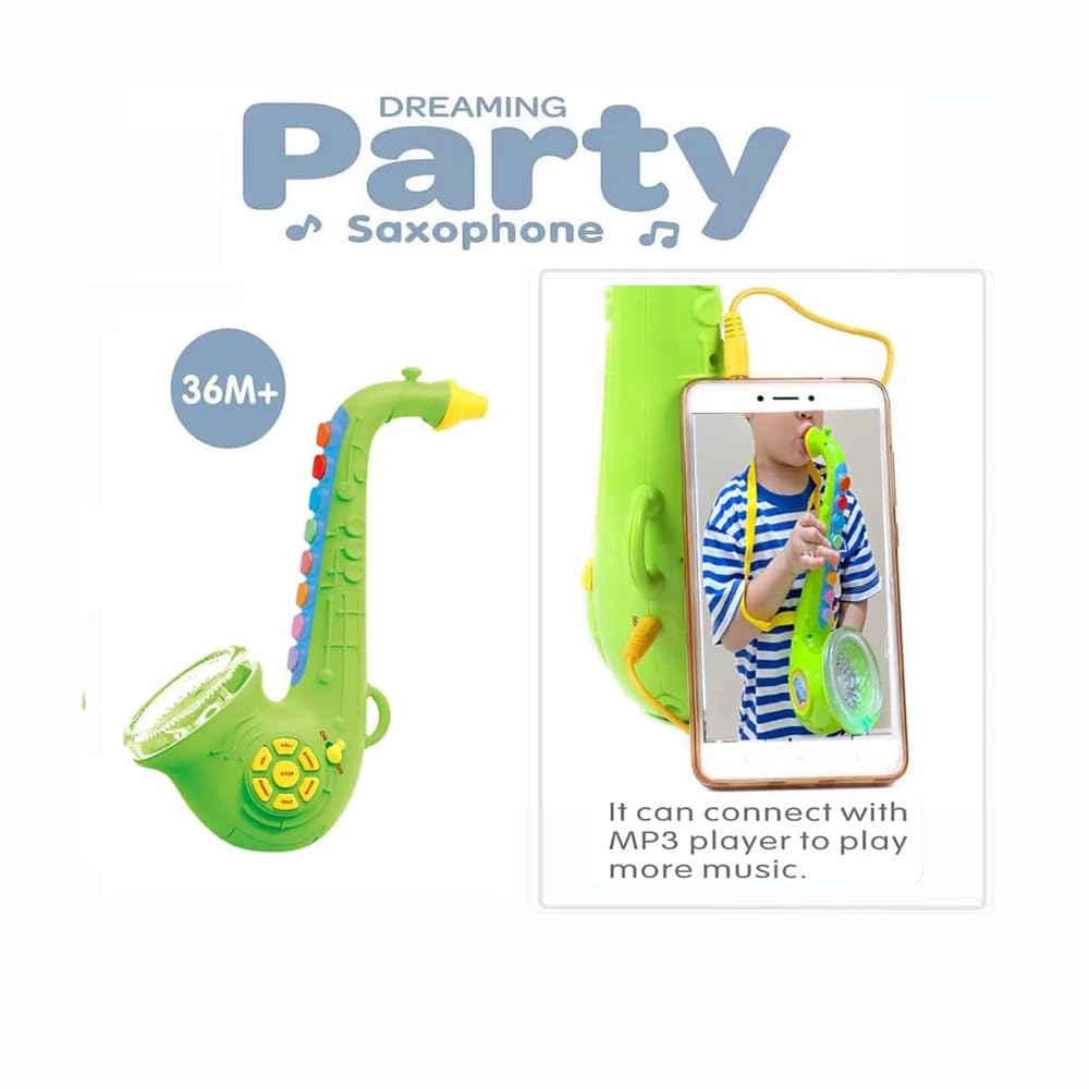 DUCHAOXIAN Toy Saxophone Toy Trumpet Clarinet Toy Saxaboom Kids Instruments with Light & Music Early Education Toy, for 3 4 5 6