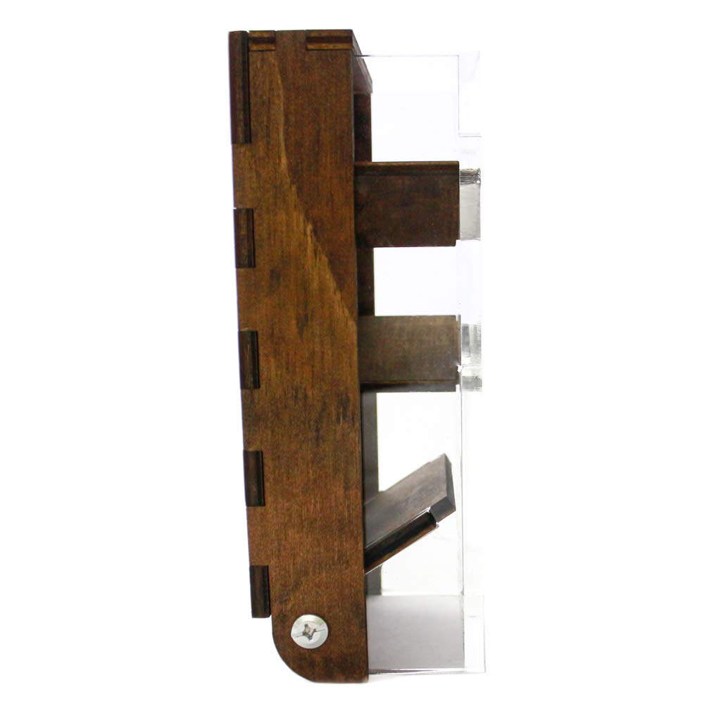 C4Labs Portable Draw Bridge Dice Tower - Walnut - Acrylic - Model DRWBRG-TWR-CLSC