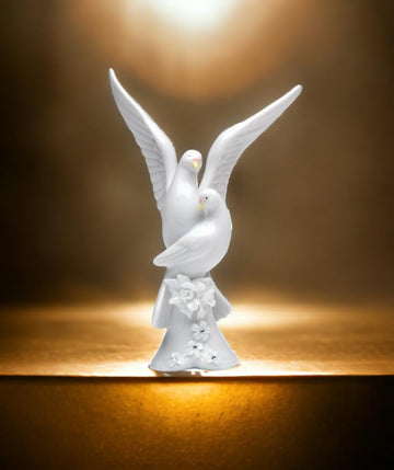 Atd 5.25 Inch Rose Flower With Dove Design Decorative Figurine