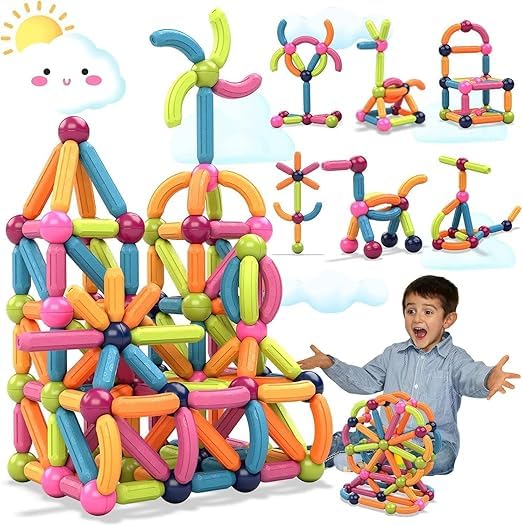 AkS Venture 46 Pcs Magnetic Building Sticks And Balls Set For Kids | Stem Educational Construction Toy | Creative Magnetic Block