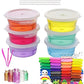 Promote Trader 6 Crystal Slime And 48 Air Dry Clay Combo With Free Glitter And Tools + Paper Straws For Kids B Ys And Girls/Mud 