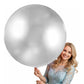 Wanna Party Large Silver Giant 36 Inch Balloon/Jumbo Round Party Balloon/Big Metallic Silver Balloon for Birthday, Wedding, Baby
