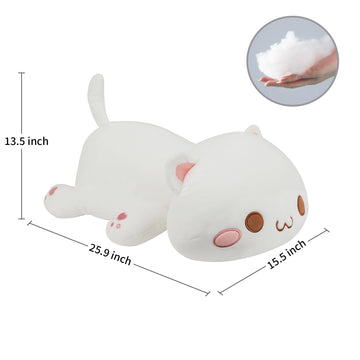Afan Super Soft 25.9'' Cute Cat Kitten Doll Plush Toy Kawaii Anime Plush Cute Stuffed Animal Cat Toys For Kids Girls Boys Cat (W