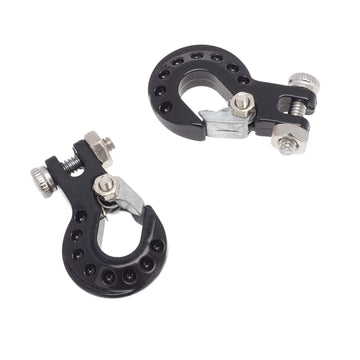 Lafeina Rc Crawler Winch Hooks, Metal Trailer Tow Hook For 1/10 Rc Car Scx10 Tamiya Cc01 D90 D110 Tf2 Trx4 Accessories (B, Black