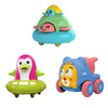 Innovitoy Friction Powered Toy Pack Of 3 For Kids With Topsy Turtle, Penguin & Carnival Car Characters With Whistle,Best Gift Fo