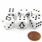 Set of 6 Penguin 16mm D6 Round Edged Koplow Animal Dice - White with Black Pips