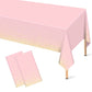 Mulbozy 2 Pcs Pink Tablecloth 54   108  Gold Dot Pink Table Cloth, Pink Disposable Plastic Tablecover for Birthday, Baby Shower,