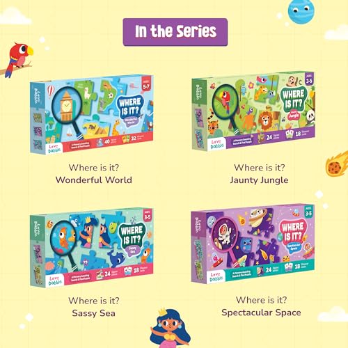 LoveDabble Search and Find Puzzle - Where is It? Jaunty Jungle | Toddler Puzzles Ages 3-5 | Animal Puzzle for Toddlers and Kids