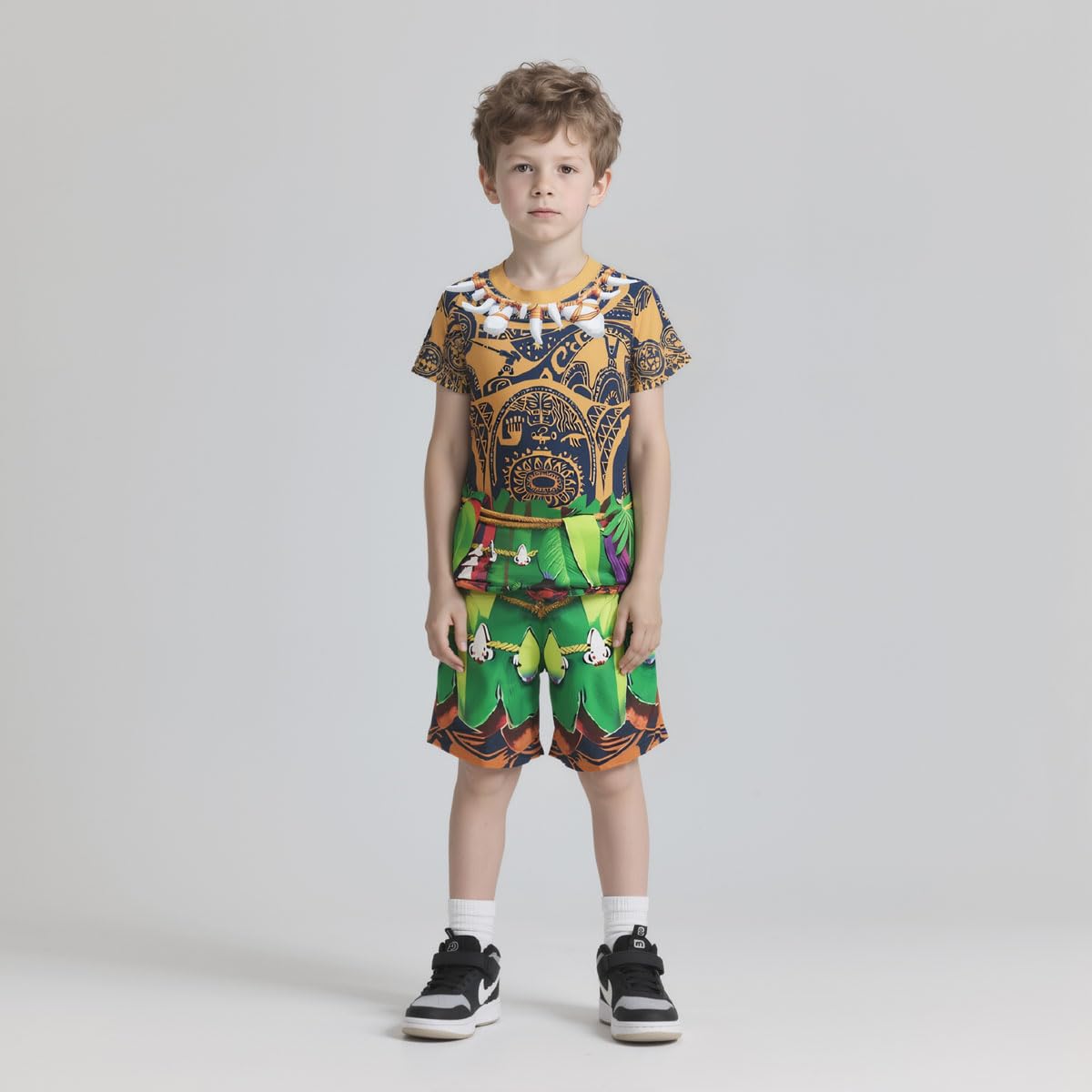Big Eyes Fish Maui Kids Costume Kid Maui Tattoo Shirt Short Set Novelty Short Sleeves Shirt And Pants Kids Graphic Clothing Sets