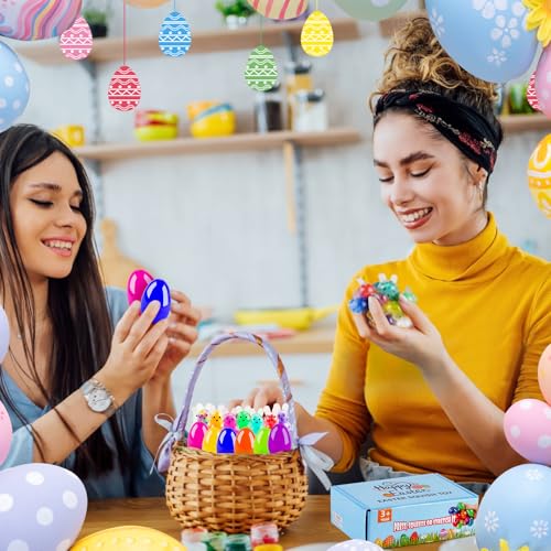 12Packs Easter Bunny Stress Balls With Eggs,Easter Basket Stuffers,Easter Squishy Squeeze Balls Bulk Fidget Toys For Adults,Stre