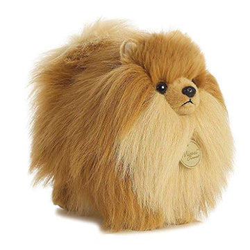 Aurora® 9 Realistic Miyoni® Pomeranian Stuffed Animal - Lifelike Detail, Brown Plush Toy for Cherished Companionship