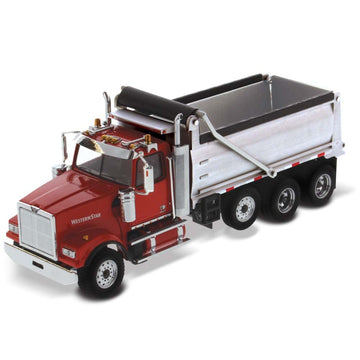 Diecast Masters Western Star 4900 Sffa With Lift Axle Silver Plated Dump | Real Dump Truck Specifications | 1:50 Scale Model Sem