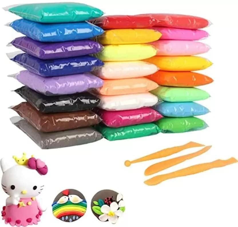 Sejas Collections UltraLight Creative Art And Craft Air Dry Super Clay With Carving Molding Tools Kit For Kids (Pack Of 1) (1)