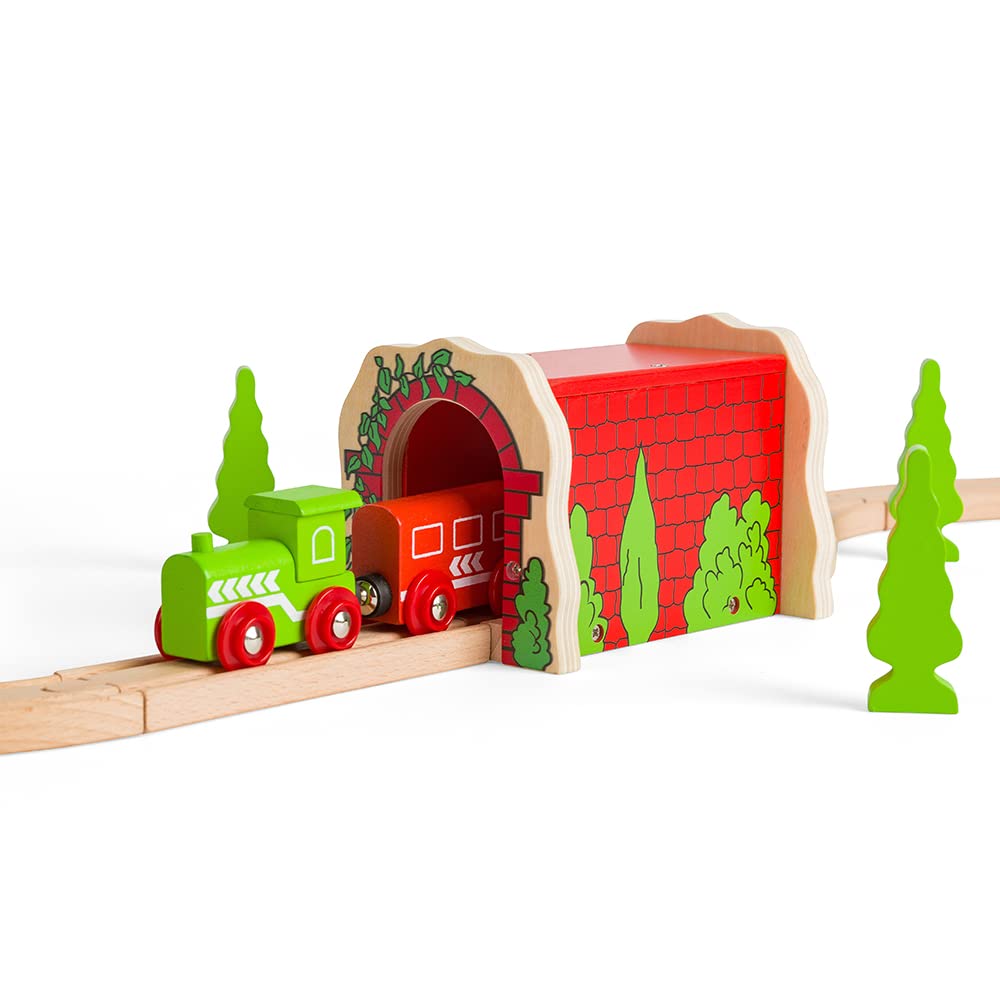 Bigjigs Rail Red Brick Tunnel, Wooden Toys, Train Set, Train Tunnel, Wooden Train Track Accessories, Bigjigs Accessories, Train Toys, Train Tunnel For Kids