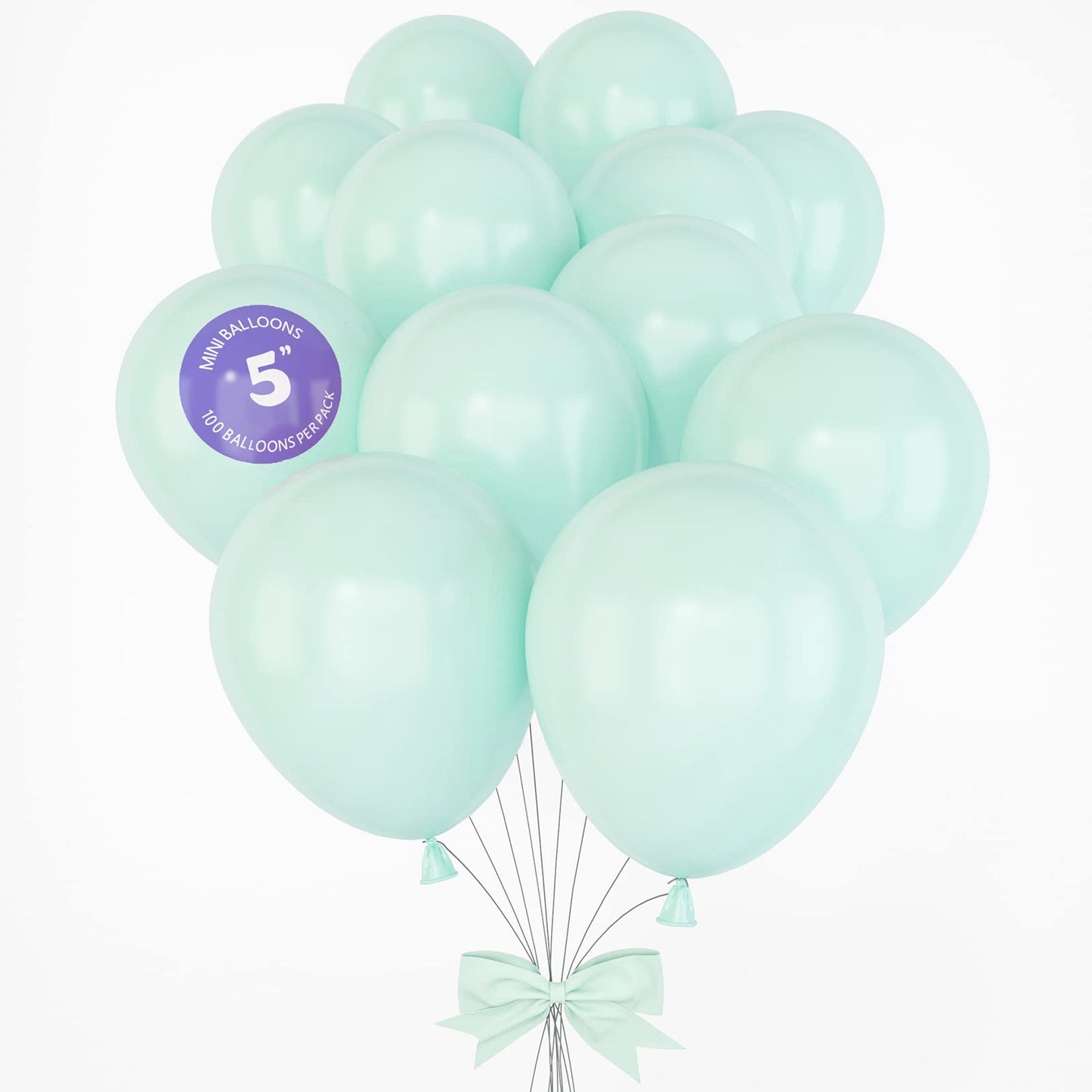 House Of Party Pastel Green Party Balloon - 100Pcs | 5 Inch Latex Balloons With Different Sizes Pack For Graduation, Wedding, Ba