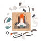 Astronaut And A Rocket | Man On The Moon Puzzle For Kids | Multilayered 39 Piece Wooden Jigsaw Puzzle | Learning Educational Toys Gifts For Boys Girls 3 Years And Above.