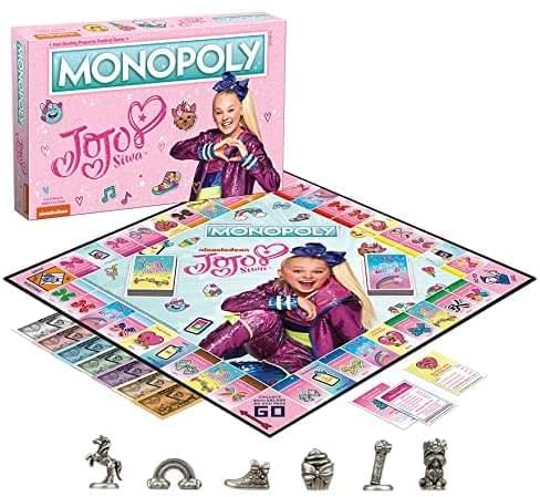 USAOPOLY Monopoly JoJo Siwa Edition Game - Officially Licensed, Pink, Plastic, One Size, Fun for All Ages