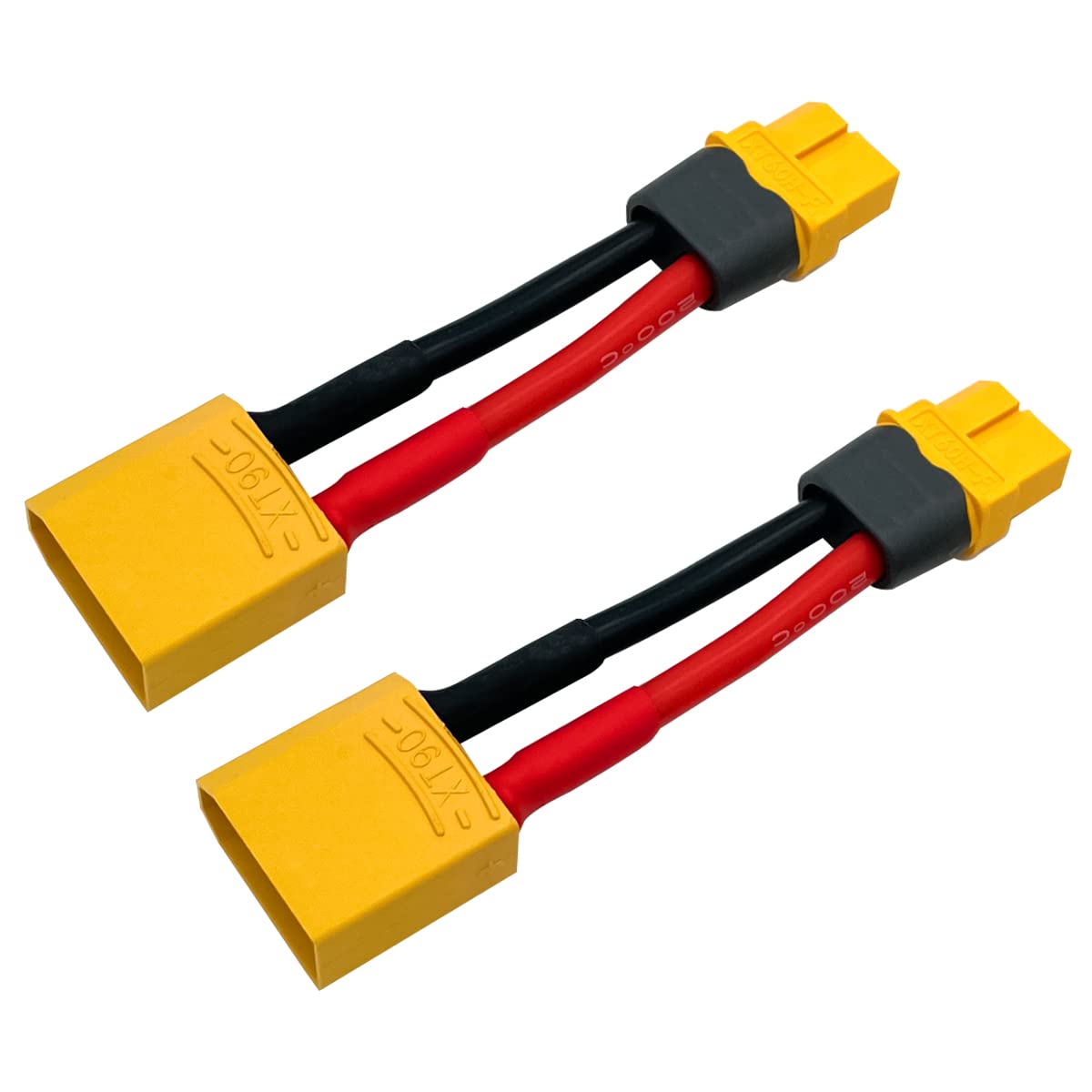 2Pairs XT60H XT60 to XT90 Female Male Adapter with 12AWG 5CM Gauge Wire RC Lipo Battery Connectors Converter Adapter