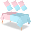 Peryiter 3 Pcs Disposable Gender Reveal Party Supplies Plastic Gender Reveal Tablecloths Waterproof Pink and Blue Tablecloth for