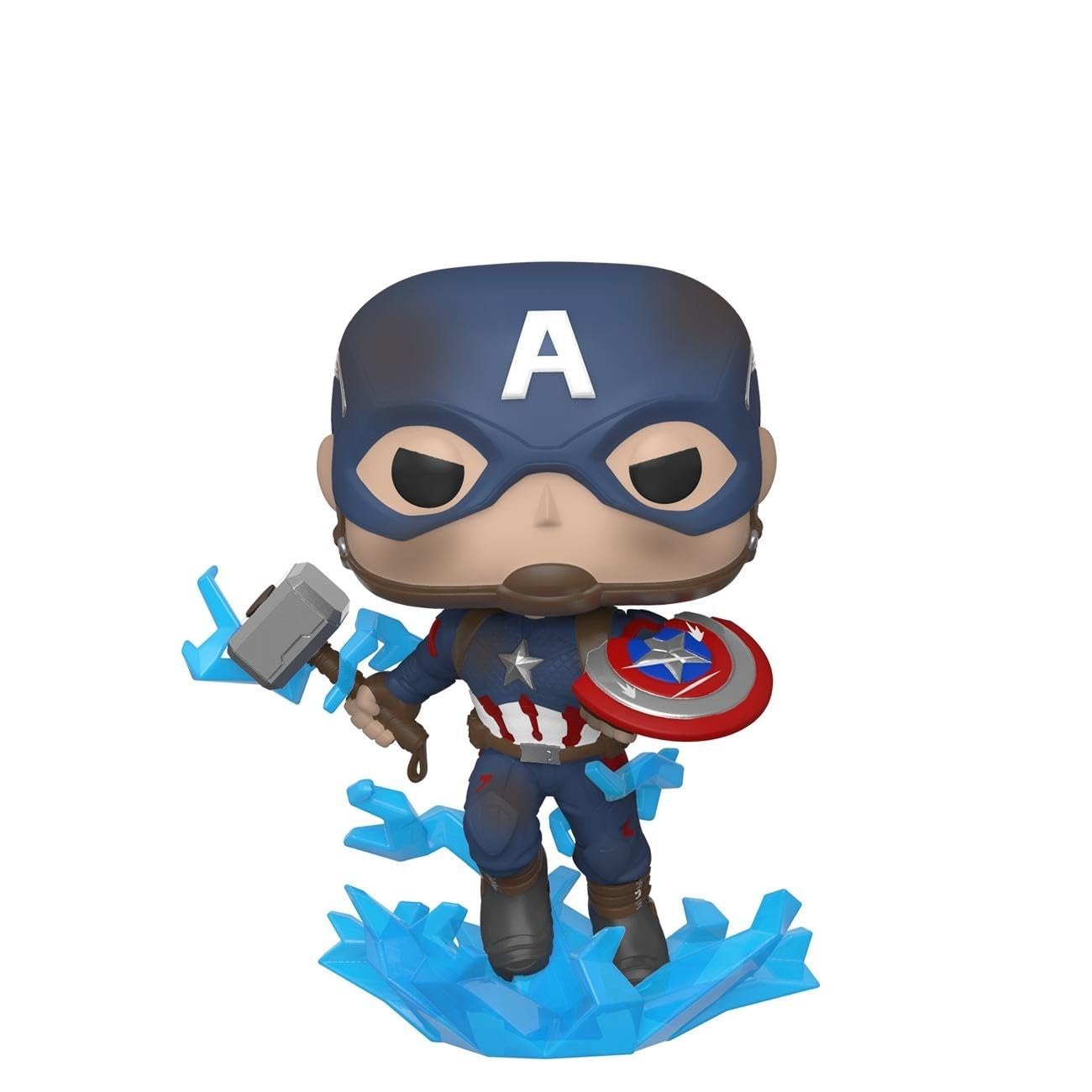 Funko Pop! Marvel Avengers Endgame Captain America Vinyl 3.75" Multicolor with Broken Shield & Mjolnir Model 45137