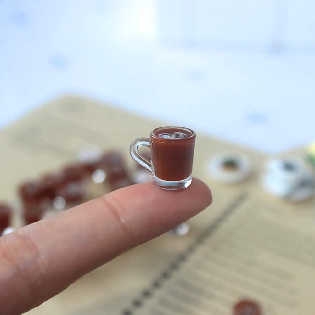 1Pc Brown Miniature Coffee Cups,Model Dollhouse Doll House Accessories,Christmas Birthday Gifts for Boys Girls Women Friends Orn