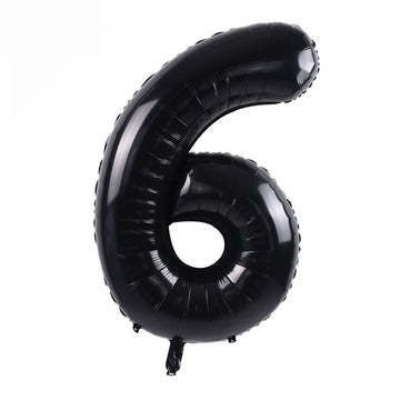 Toniful 40 Inch Black Large Numbers Balloons0-9,Number 6 Digital 6 Helium Balloons,Foil Mylar Big Number Balloons For Birthday P