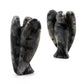 Ouubuuy Larvikite Crystal Angel Figurines Statues 4 pcs Natural Gemstone Carved Pocket Guardian Angel 1.5 inch for Healing Reiki