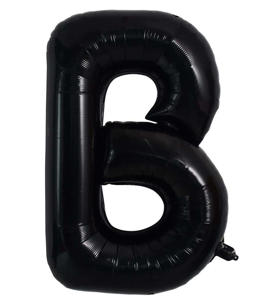 Toniful 40 Inch Large Black B Letter Balloons Jumbo Helium Balloons,Foil Mylar Big Alphabet Balloons For Birthday Party Annivers