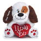Personalized Valentine's Day Sitting I Love You Puppy with Heart Plush Stuffed Animal Toy for Boys or Girls with Custom Name - 9 Inches