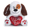 Personalized Valentine's Day Sitting I Love You Puppy with Heart Plush Stuffed Animal Toy for Boys or Girls with Custom Name - 9 Inches