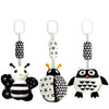 Kakiblin Baby Hanging Toy,3 Pack Black And White Baby Toys For 3 6 9 12 Months, High Contrast Hanging Baby Toys,Plush Soft Stroller Rattles Toys For Boys And Girls(21Cm, Ladybug,Bee & Owl)