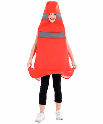 Seasons Child Construction Cone Costume Orange, Halloween Costume For 4-6 Years Kids