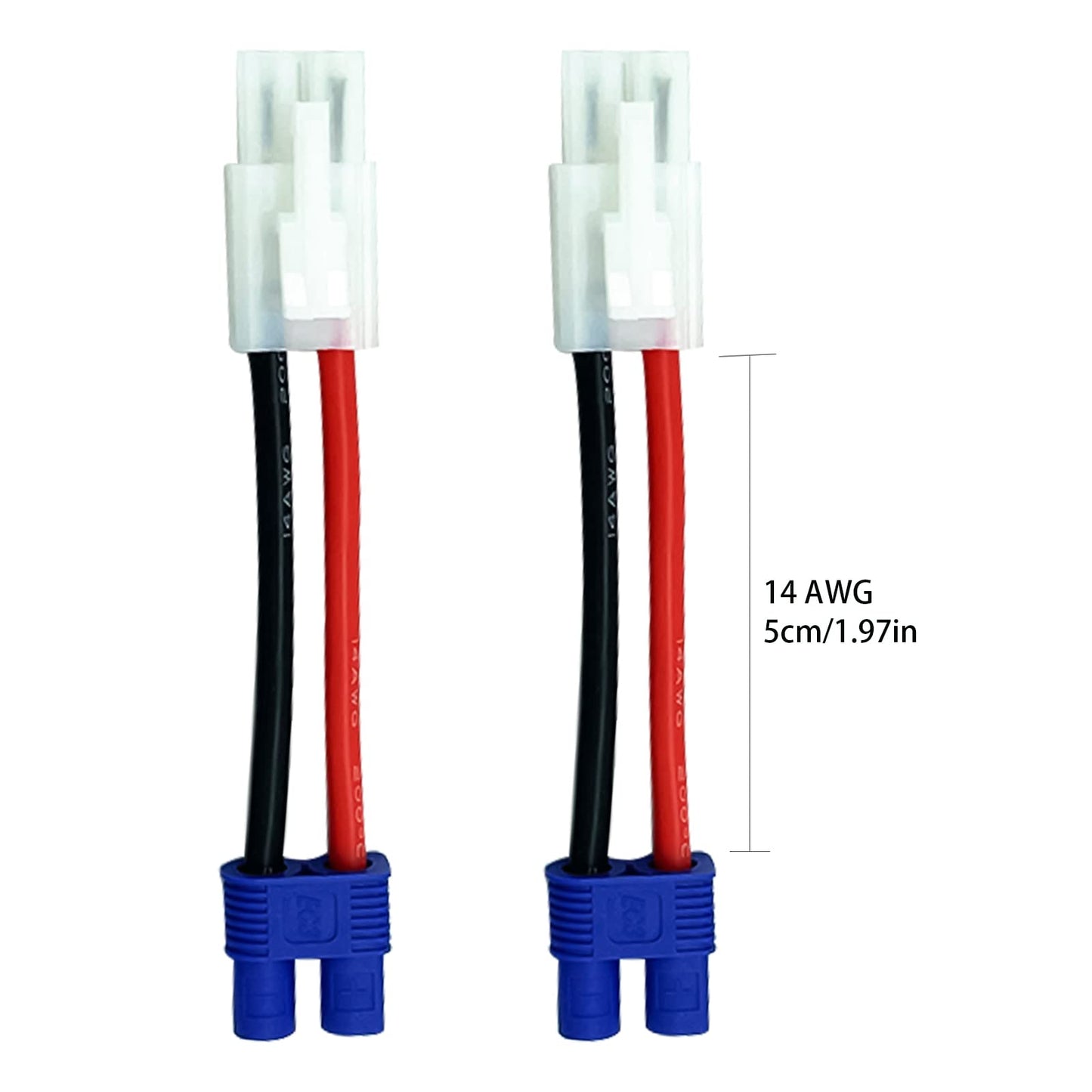 2Pairs Tamiya Connector To Ec3 Plugs Adapter Male Female W/14Awg Gauge Silicone Cable Wire For Rc Lipo Battery Charger Esc