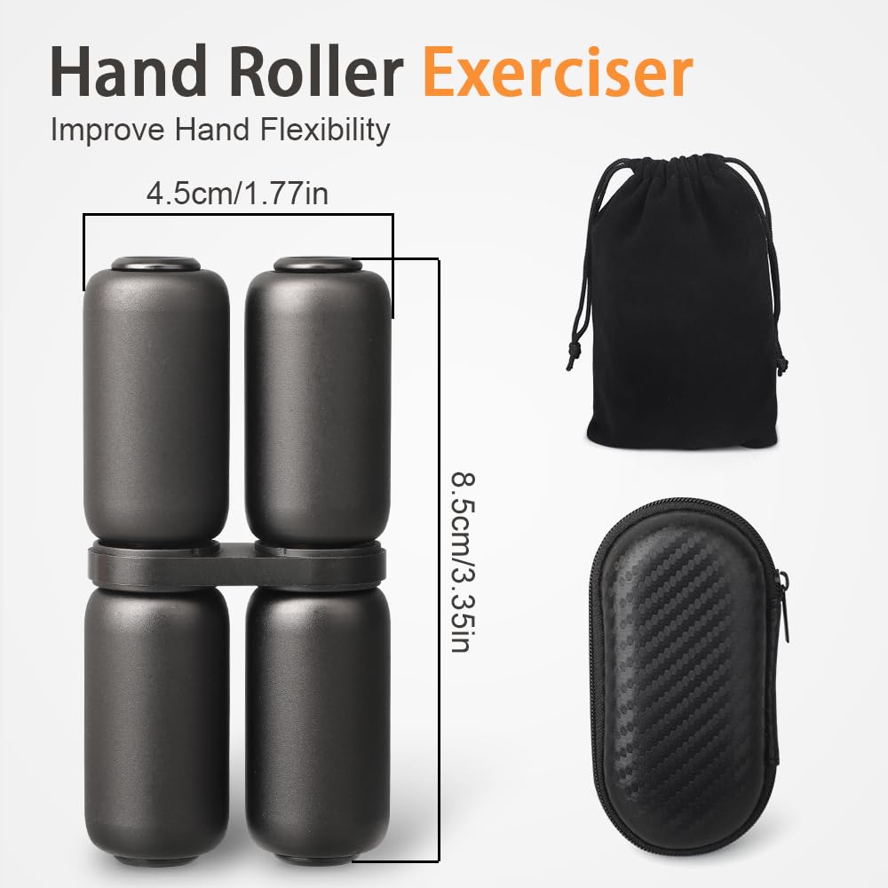 Handheld Fidget Hand Roller Toy, Metal Hand Fidget Spinner For Kids Adults, Fidget Toys Stress Relief, Hand Grip Strengthener, Portable Edc Silence Toy For Office Travel Classroom Black(Black