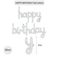 Beishida Silver Happy Birthday Balloon Banner 16 Inch Foil Mylar Birthday Letter Balloon Sign Hand Write Happy Birthday Balloons