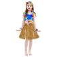 40Cm Performance Grass Skirt With Flowers Bracelets Headband Necklace Hula Set Gold