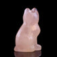 Rose Quartz 2.0Inch Cat Statue Feng Shui Crafts Natural Stone Carved Figurine Chakra Carving Stones Healing Reiki