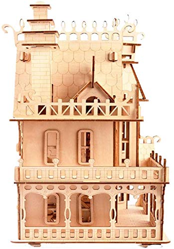 3D Puzzle House, Fantasy Villa Model Kit Diy Miniature Dolls House Kits Birthday Gift For Adults Teens (Fantasy Villa)